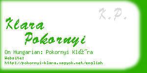 klara pokornyi business card